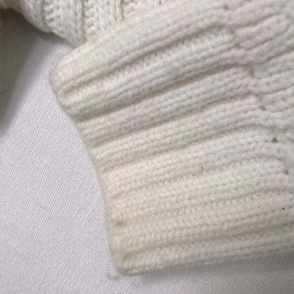 Madewell Pointelle Stitch-Mix Mockneck Merino wool blend Sweater S Antique Cream - Picture 4 of 13